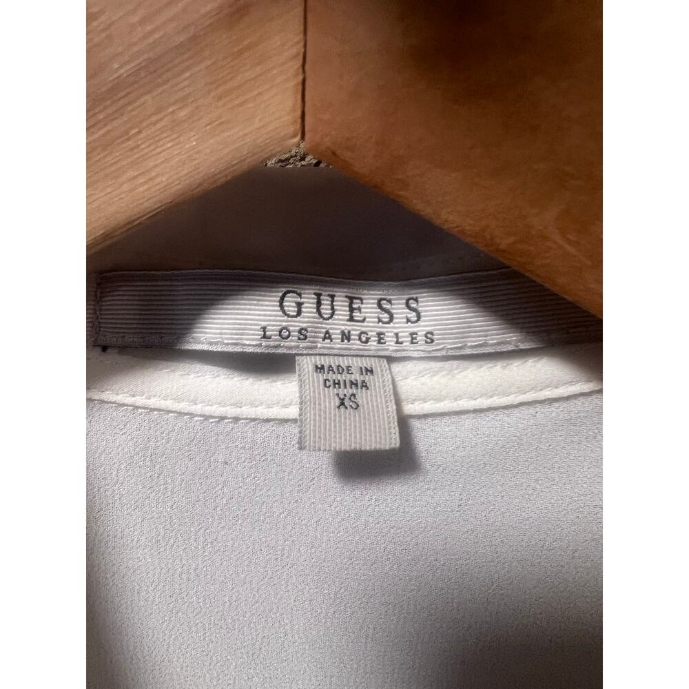 Guess Professional Women's White Utility Shirt Gold Buttons XS - Picture 7 of 7